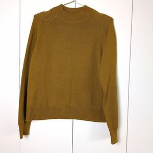 Everlane Brown Long Sleeve Mock Neck Cotton Sweater Size M Preppy